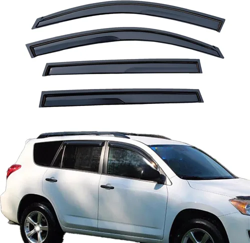 Vista 7 de Viseras adhesivas para ventana, protectores de lluvia compatibles con Toyota Rav4 2006-2012, deflector de ventana de ventilación lateral, protección
