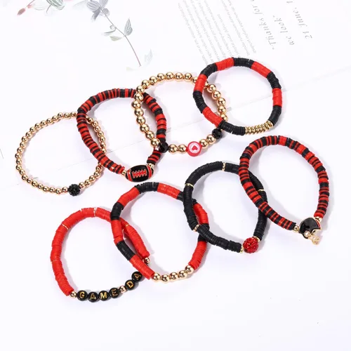 Vista 146 de Surfer Heishi - Pulseras apilables para mujer, apilables, de vinilo arcoíris, disco de arcilla, pulseras elásticas para la amistad, joyería bohemia