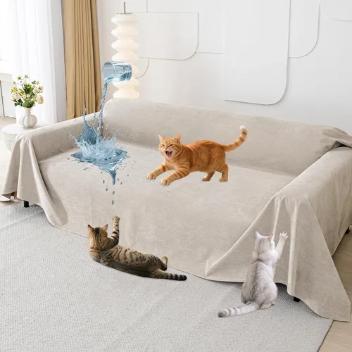 Vista 17 de Protector de muebles contra arañazos para gatos, antideslizante, impermeable, para mantener alejados a los gatos, protectores de sofá aptos