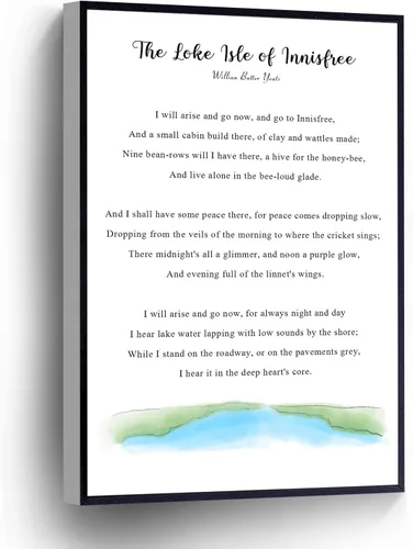 Vista 5 de PUCHYUCT William Butler Yeats - Lienzo decorativo para pared, póster con texto en inglés "Think Like A Wise Man" (Think Like A Wise Man) con texto