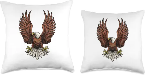 Vista 3 de Adler Vogel Eagle American Flag Vulture Falcon Throw Pillow, 16x16, Multicolor