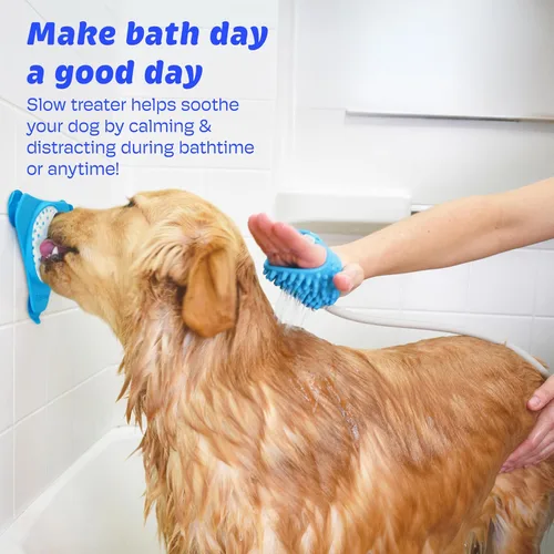 Vista 2 de Aquapaw Alfombrilla de silicona para lamer perros – Almohadilla de alimentación lenta con ventosa – Ayuda calmante para el tiempo del baño y aseo