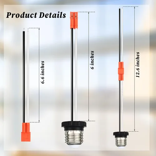 Vista 2 de Zhengmy 6 adaptadores de enchufe E26, base media macho tornillo en la coleta de enchufe de luz para luces LED empotradas
