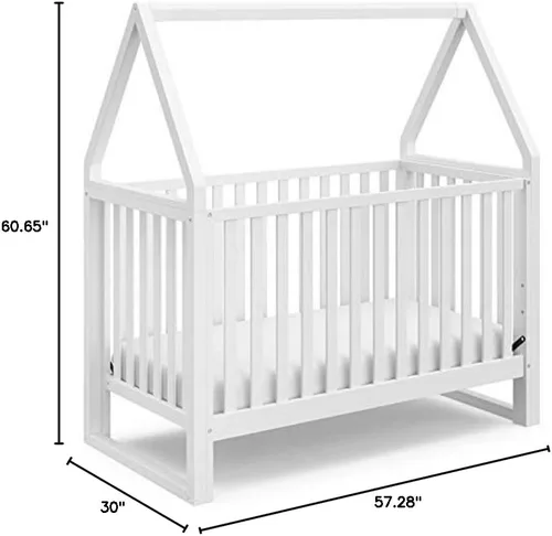 Vista 12 de Storkcraft Orchard Cuna convertible 5 en 1 (blanco) – Certificado GREENGUARD Gold Cuna de bebé estilo dosel, se convierte de cuna a cama infantil