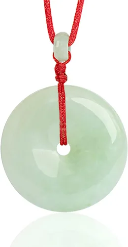 Vista 16 de Dahlia Collar eterno de jade en forma de círculo, jadeíta de grado A certificada de Birmania auténtica para la paz