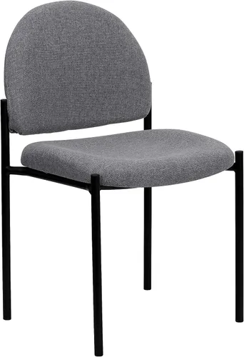 Vista 13 de Flash Furniture Tania Comfort Silla de recepción lateral de acero apilable de tela negra