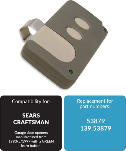Vista 4 de Reemplazo remoto de puerta de garaje para Sears Craftsman Liftmaster (139.53879) 81LM (botón de aprendizaje verde)