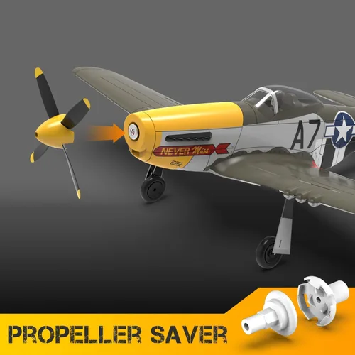 Vista 5 de Avión RC P51 Mustang sin escobillas de 4 canales - VOLANTEXR 19.685 in RC Aviones con estabilizador XPilot y acrobático 3D, aviones RC para adultos