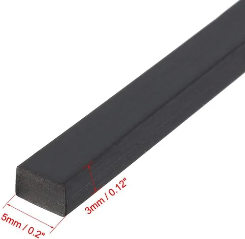 Vista 3 de uxcell Tira de sello de goma rectangular maciza, 0.197 in de ancho, 0.118 in de grosor, 3.3 ft de largo, color negro