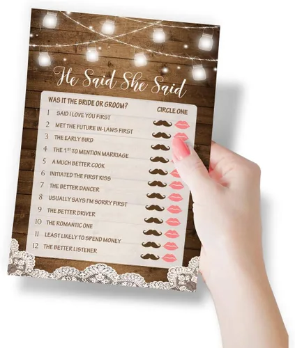 Vista 6 de Printed Party Paquete de juegos de despedida de soltera, 5 juegos divertidos para celebrar a la futura novia, tarjetas de doble cara para hasta 50