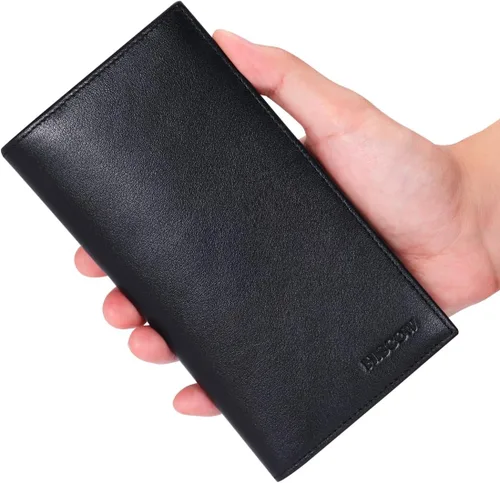 Vista 8 de HISCOW Funda minimalista para chequera, cuero de grano completo