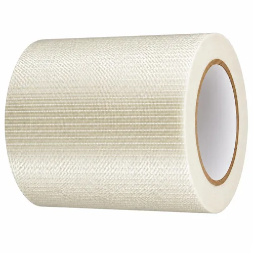 Vista 8 de T.R.U. FIL-835B/D cinta de filamentos cruzados transparente: 60 yardas. Transparent Fiberglass-Reinforced Strapping Tape; Tear Resistant for