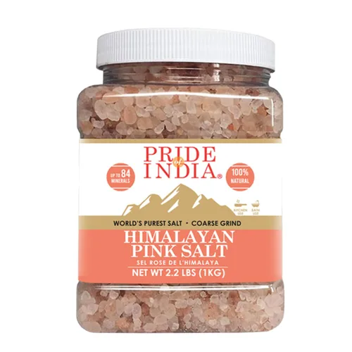 Vista 9 de Pride Of India - Sal rosa oscura del Himalaya - Enriquecida con más de 84 minerales naturales, molido medio de 0.079-0.118 in - Tarro de tamizado