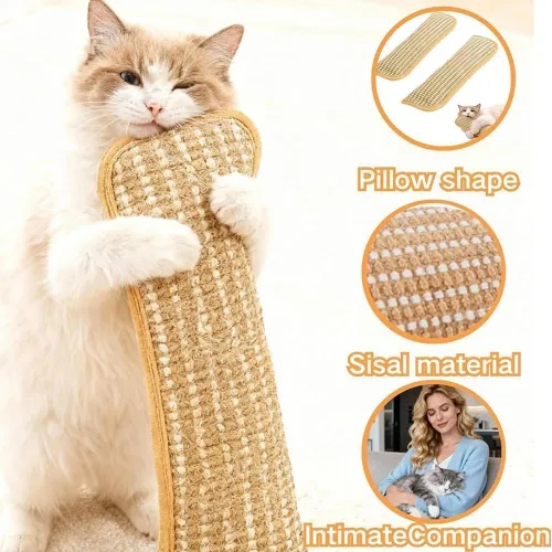 Vista 4 de Almohada con hierba gatera - Juguetes orgánicos para Gatos con hierba gatera, cuerda masticable resistente para Gatos, juguete interactivo