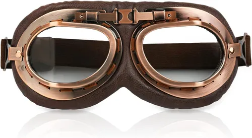 Vista 10 de Cosplay Goggles Steampunk Motorcycle Goggles Costume Retro Pilot Style Negro - Lente transparente