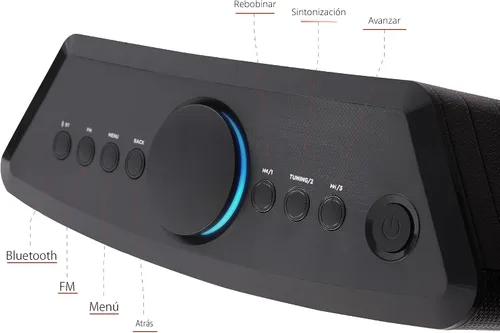 Vista 5 de Aiwa Altavoz inalámbrico - Libera un sonido potente y una conectividad versátil - Experimenta la libertad Bluetooth, radio FM, reloj, 20 W RMS, Negro