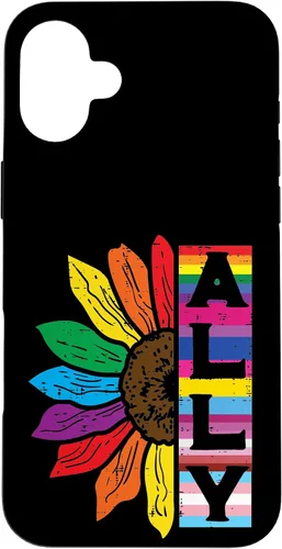 Vista 22 de iPhone 16 Lgbt Gay Ally Sunflower Rainbow Pride Flag Men Women Kids Case