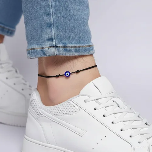 Vista 44 de Pulsera Lucky Evil Eye, gargantilla y tobillera – Talismán de protección de cuerda roja y negra Joyería minimalista Mal de Ojo para la buena suerte
