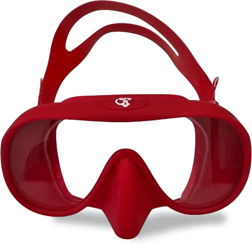 Vista 12 de Spartacus Frameless Dive Mask, Ultra-Clear Low-Iron Glass, Wide View, Low Volume, 100% Silicone Skirt