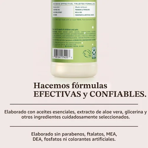 Vista 5 de Mrs. Meyer's - Detergente líquido para platos, aroma a pinos de Iowa, fórmula biodegradable, edición limitada, paquete de 3 unidades, 16 fl oz