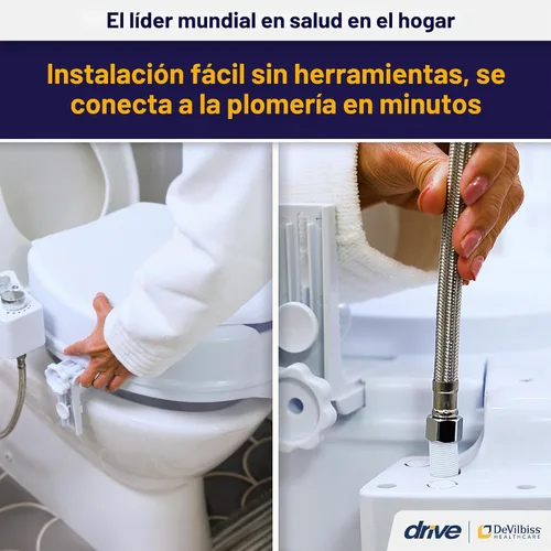 Vista 2 de Drive Medical PreserveTech Asiento de Inodoro Elevado con Bidet (Agua Ambiente) Elevación de Asiento de Inodoro, Asientos de Inodoro Elevados