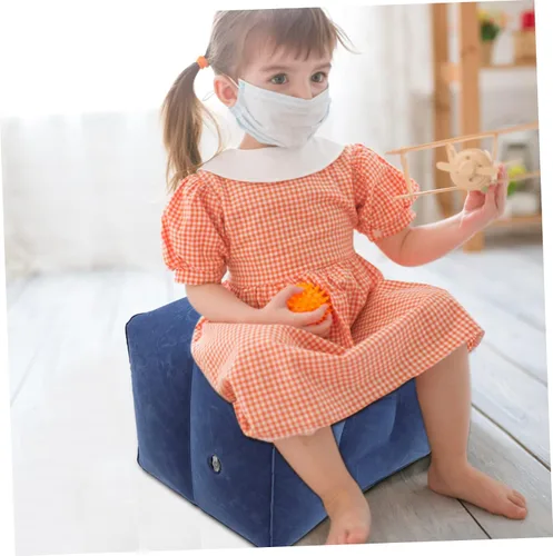 Vista 7 de Almohada de pierna de altura ajustable para niños y niñas, almohada de viaje, cama de avión con memoria, 1 juego Azul