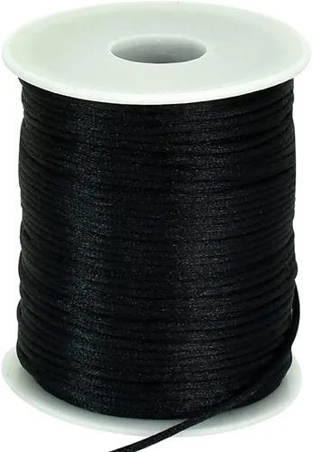 Vista 21 de TONIFUL Cordón de Nylon Negro de 1mm x 100 Yardas Cuerda de Satén para Hacer Pulseras y Joyas Cordón de Macramé Rattail Trim Collar a Granel Hilo