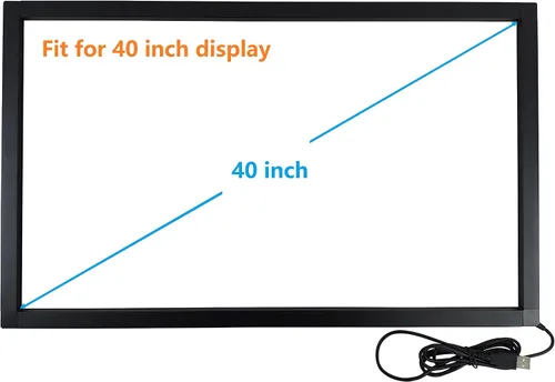 Vista 2 de 40 pulgadas 10 puntos infrarrojo interactivo IR pantalla táctil superposición marco libre controlador, diseño para TV táctil, monitor táctil, Negro