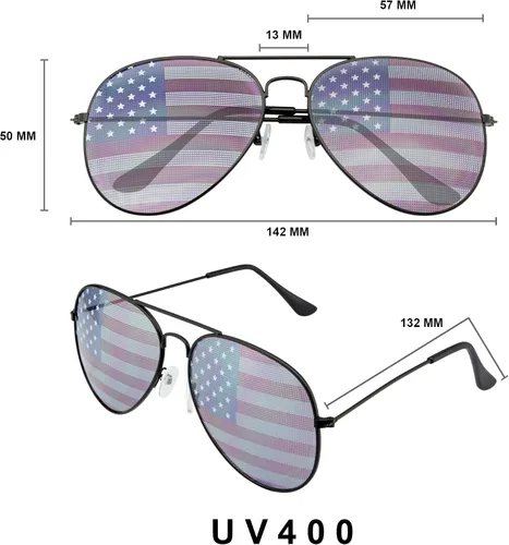 Vista 5 de Emblem Eyewear - Retro 4th of July Party Festival Patriotic American Flag Sunglasses for Men Women