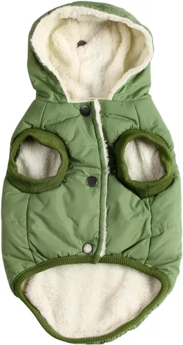 Vista 11 de vecomfy - Sudadera con capucha para perro, forro polar y algodón, extra cálida, para invierno, chaqueta para perro pequeño, abrigos con capucha