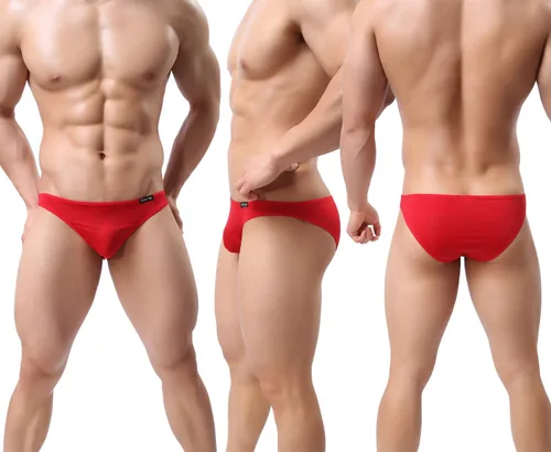 Vista 5 de WINDAY Bikinis y calzoncillos transpirables de seda de hielo triángulo para hombre, D318