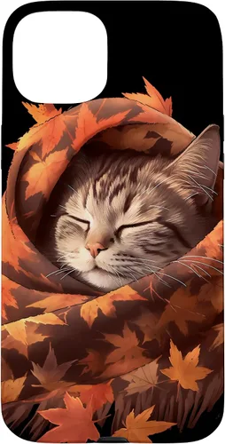 Vista 8 de Funda para iPhone 13 American Shorthair Cat Kitten Autumn Fall Leaves Case