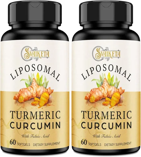Vista 6 de Suplemento de Cúrcuma Curcumina Liposomal 2000mg, Extracto de Curcuminoides Estandarizado al 95% y Polvo de Raíz Orgánica con Piperina de Pimienta