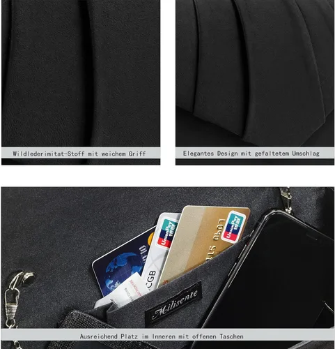 Vista 8 de Milisente Clutch Purses For Women Formal Pleated Evening Bag Bridal Evening Clutch Bag