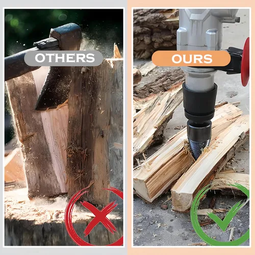 Vista 3 de Juego de brocas para leña, broca divisora de madera mejorada, resistente y desmontable, broca eléctrica separadora de madera, broca de fácil