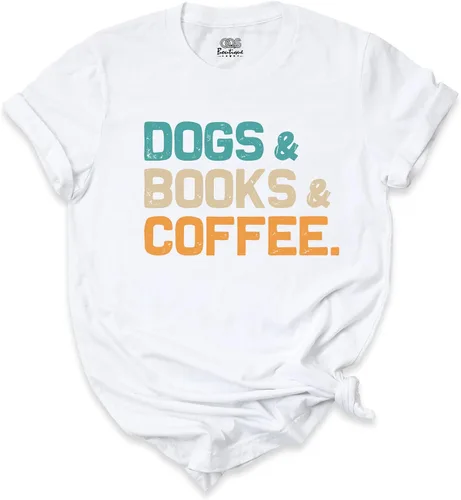 Vista 8 de Camiseta Books Dogs Coffee Beach