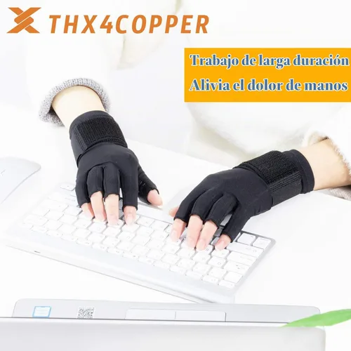 Vista 6 de THX4COPPER Guantes de compresión para artritis con correa, para túnel carpiano, mecanografía, soporte