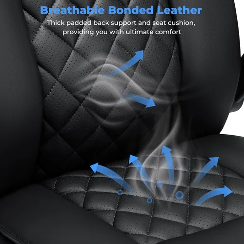 Vista 9 de VANSPACE Silla ejecutiva de oficina grande y alta, 450 libras, sillas de escritorio resistentes con soporte lumbar ajustable, respaldo alto, silla