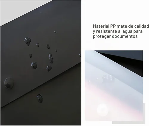 Vista 3 de VANRA 5 piezas de carpetas para sobres A4 de plástico para papelería, con cierre de botón de presión, tamaño carta A4 (negro)