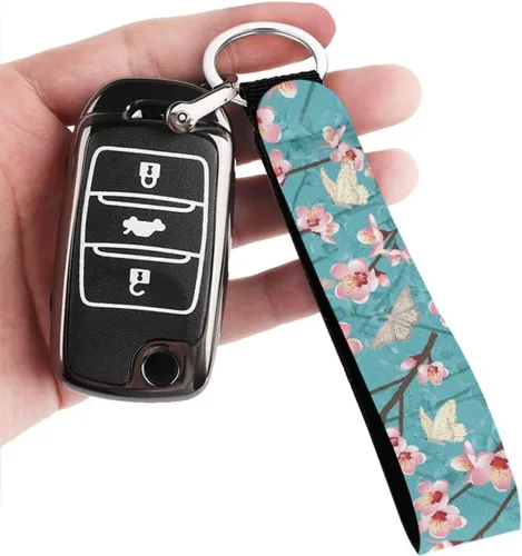 Vista 7 de Horeset Llavero de coche para mujer, diseño de girasol con letras de amor, juego de llaveros para parejas, llavero de chapstick, llavero con tarjeta