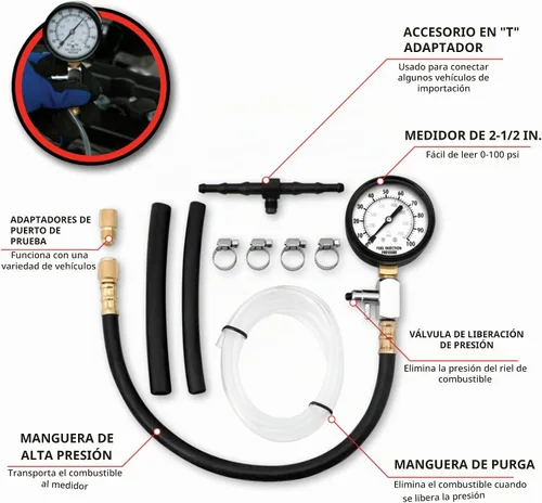 Vista 2 de Performance Tool W80595 Probador de presión de inyección de combustible - Herramienta esencial para diagnosticar problemas del sistema
