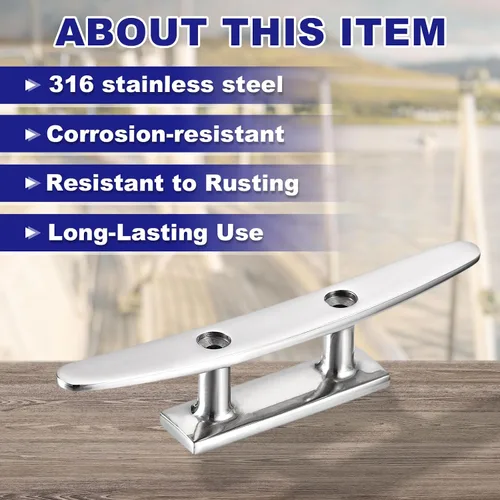 Vista 2 de uxcell Boat Cleat Open Base, 316 Stainless Steel Dock Cleat for Kayak Boat
