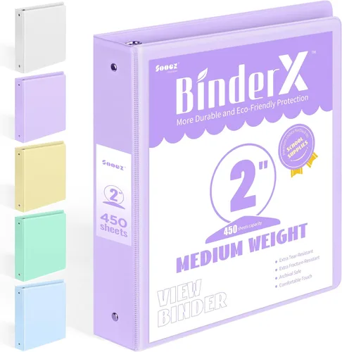 Vista 39 de BinderX - Carpeta de 3 anillos redondos extraduradera de 1 pulgada, se adapta a 175 hojas de papel de 8.5 x 11 pulgadas, cubierta personalizable