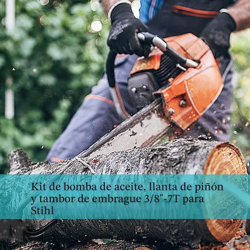 Vista 4 de 3/8"-7T Kit de bomba de aceite de rueda dentada de tambor de embrague para Stihl 044 046 MS341 MS361 MS362 MS362C MS380 MS381 MS441 MS460 motosierra