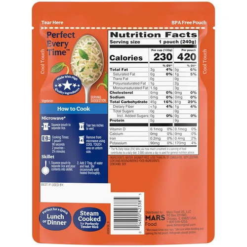 Vista 2 de BEN'S ORIGINAL Arroz Basmati Listo, Guarnición Fácil, Bolsa de 8.5 oz (Paquete de 6)