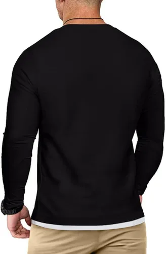 Vista 2 de Aiyino Men's Long Sleeve Casual Crew Neck Soft Fitted T-Shirt S - 5XL