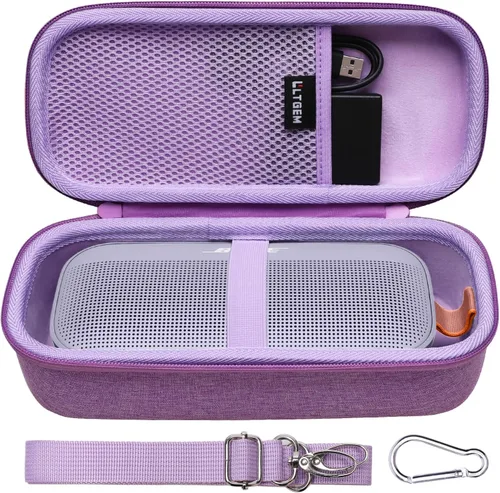 Vista 9 de LTGEM - Funda rígida compatible con Bose SoundLink Flex 2ª generación/SoundLink Flex altavoz portátil Bluetooth, negro (solo funda)