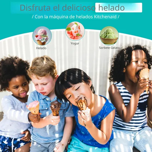 Vista 7 de Accesorio para máquina de helados para batidora de pie KitchenAid, tazón para helados compatible con batidoras de pie de 4.5 cuartos de galón y más
