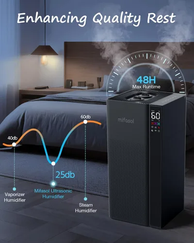 Vista 7 de Mifasol Humidificador de habitación grande para el hogar, 5.3 galones/20 litros, humidificadores de niebla cálida y fría, humidifica rápida
