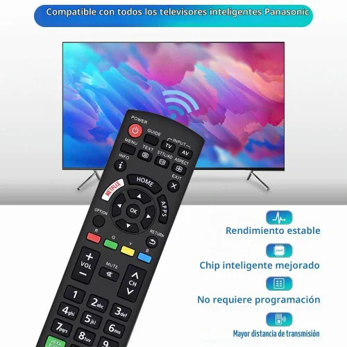 Vista 4 de Mando a distancia universal para Panasonic TV Control remoto funciona para todos los Panasonic Plasma Viera HDTV 3D LCD LED TV